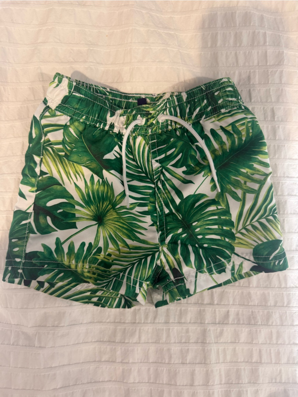 Janie and Jack Green Tropical Print Swim Shorts